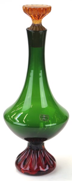 Okänd designer för Borgström design, karaff med propp, grön och orange glasmassa_1012a_8d82ccecd1497c0_lg.jpeg
