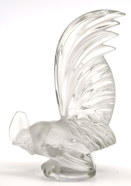 Lalique, René, efter honom, kylarprydnad/skulptur, gjutet glas, "Coq Nain",_10324a_lg.jpeg