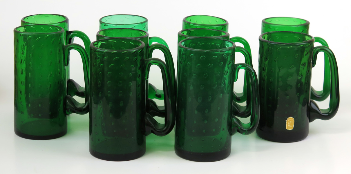 Orup, Bengt för Johansfors,  ölsejdlar, 10 st, grönt glas med bubblor_10659a_8d93586e180c733_lg.jpeg