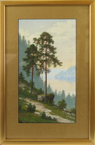 Riddersporre, Johan Lorents Nielsson, gouache, fjordparti - motiv från Drammen, _11100a_8d948550ba5bae1_lg.jpeg