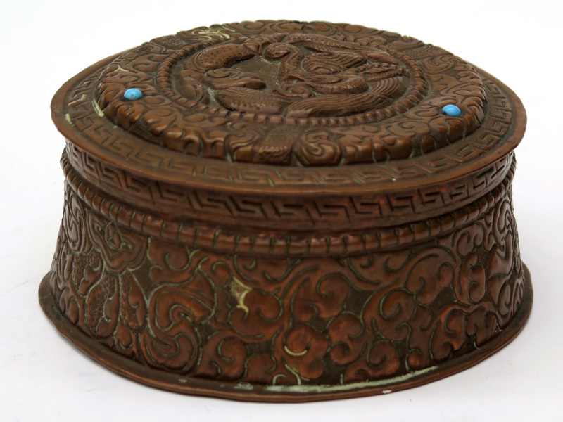 Lockask, driven koppar med infattade turkoser, Tibet, 1900-tal, _11150a_lg.jpeg