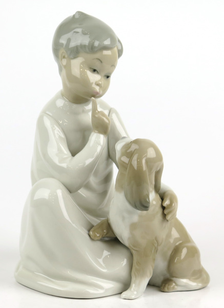 Martinez, Vincente för Lladró, figurin, porslin, "Shh, Quiet Puppy",_11276a_lg.jpeg