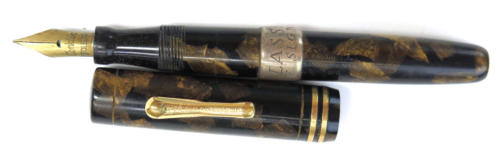 Reservoirpenna, bakelit och förgylld metall, Conklin, 1920-30-tal, _1158a_8d82e337164f0ea_lg.jpeg