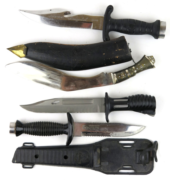 Knivar, 4 st; brittisk SA80 bajonett, Khukri i balja samt 2 dykarknivar,_11629a_8d94d263dc73aff_lg.jpeg