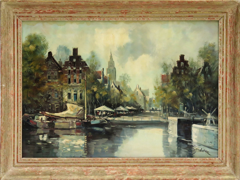 Okänd konstnär, olja, Holländskt stadsvy med kanal, _1242a_8d82e70c9d02301_lg.jpeg