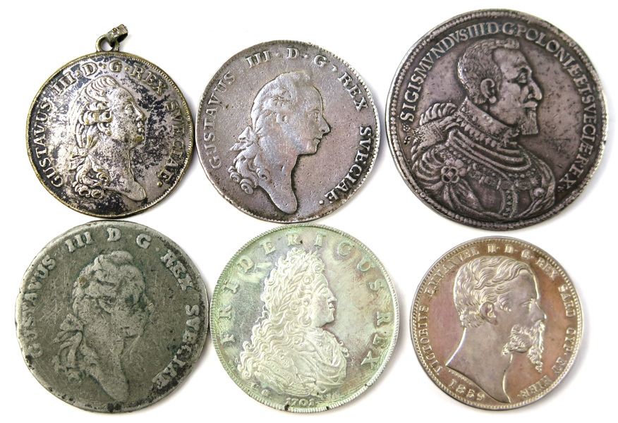 Mynt- och medaljkopior, 6 st, delvis silver; _12702b_8d9739efef31646_lg.jpeg