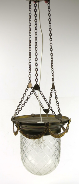 Hallampa/ljusampel, delvis förgylld mässing med rutslipad glaskupa, 1910-20-tal, _13291a_8d97dec2318b384_lg.jpeg