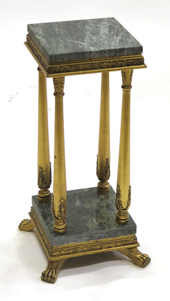 Piedestal, bronserat trä och stuck med dubbla skivor i Kolmårdsmarmor, _13364a_8d97e83376b52cc_lg.jpeg