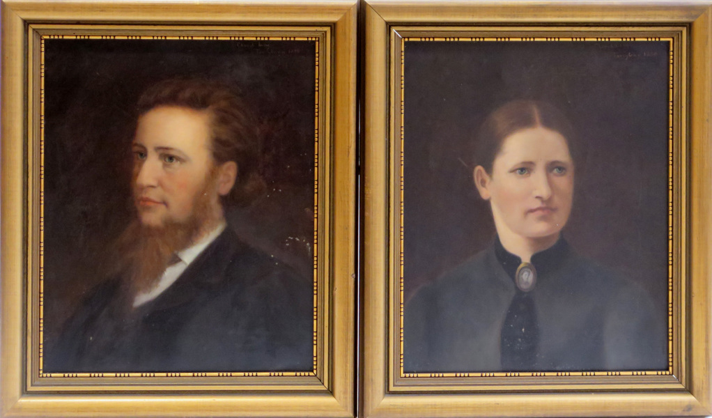 Okänd amerikansk konstnär, 1800-talets slut, oljemålningar 1 par, porträtt, man respektive kvinna, _13950a_lg.jpeg