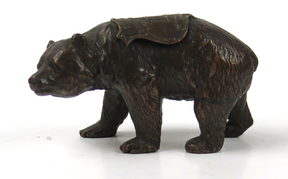 Okänd designer, skulptur, bronserad metall, 1900-talets 1 hälft, stående björn, _13995a_lg.jpeg