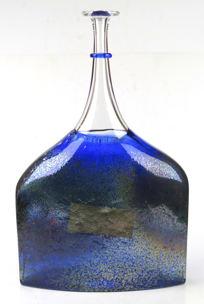 Vallien, Bertil för Kosta Boda Artist Collection, vas/flaska, blåtonat glas, Satellite, _14166a_lg.jpeg
