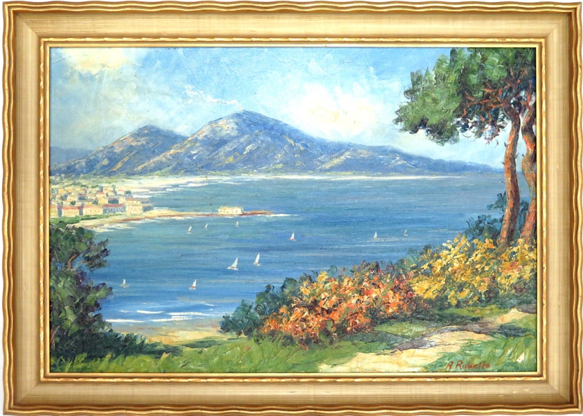Okänd konstnär, olja, utsikt över Neapel från Posillipo med Vesuvius i fonden, _14883a_8d9b043c83e4035_lg.jpeg