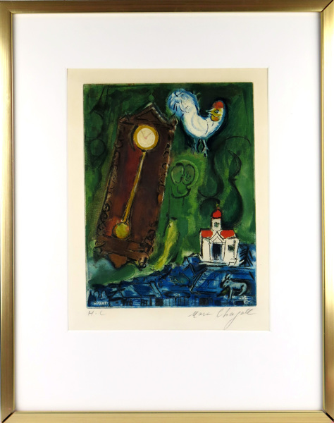 Chagall, Marc, etsning och akvatint, "l'Horloge" 1956, _15951a_8d9de6ced251dff_lg.jpeg