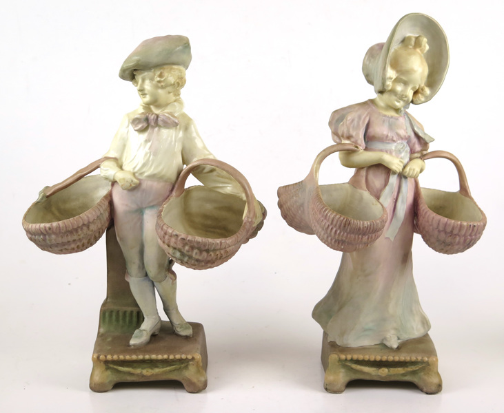 Figuriner, 1 par, delvis bemålat flintgods, antagligen Tyskland, jugend, sekelskiftet 1900, _16009a_lg.jpeg
