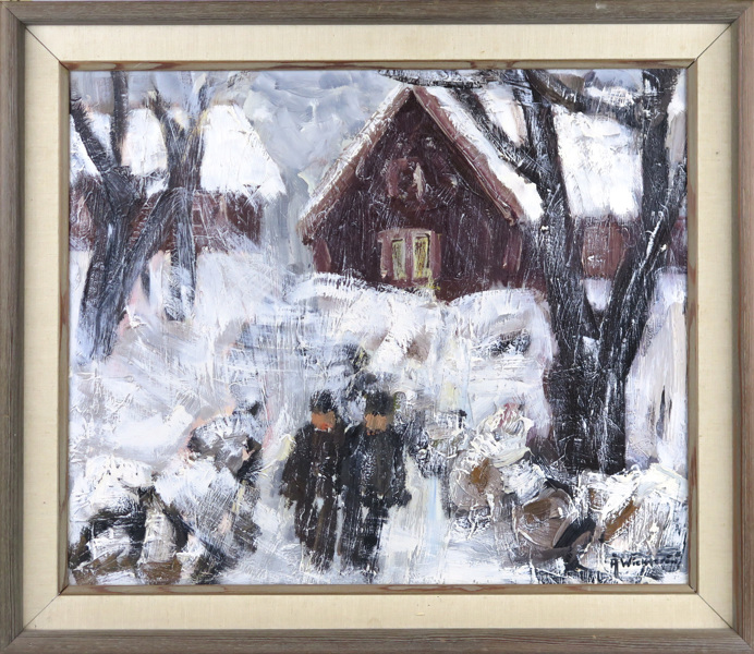 Wickström, Åke, olja, vinterlandskap med personer, _16208a_lg.jpeg