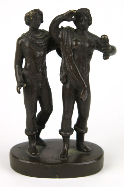 Skulptur, patinerad brons, 1800-talets 1 hälft, stående par, möjligen Apollo och Daphne, _16265a_lg.jpeg