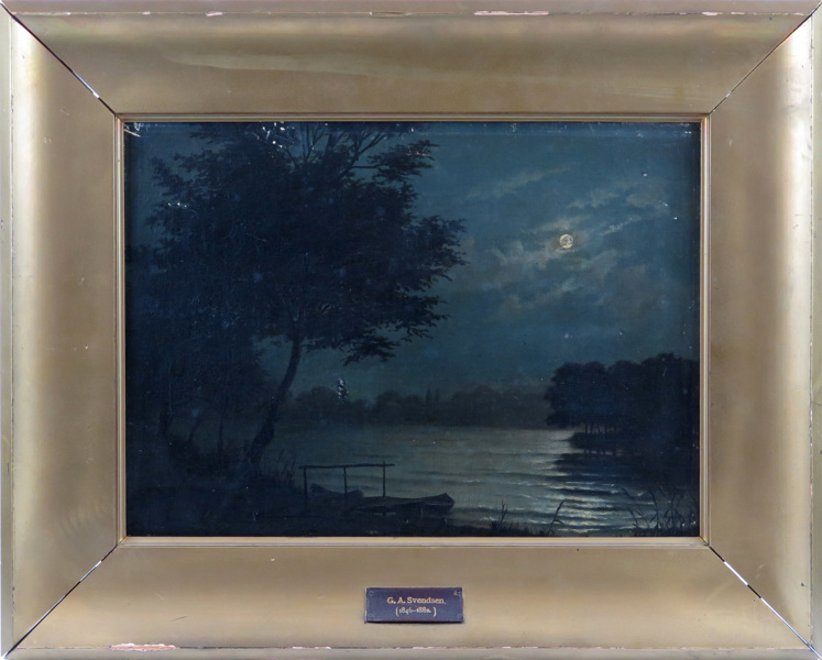 Okänd konstnär, 1800-tal, olja, månsken över sjö, _1627a_8d83d46e842c564_lg.jpeg