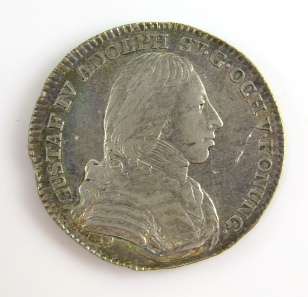 Mynt, silver, 1/6 Riksdaler, Gustav IV 1805, _16281a_lg.jpeg