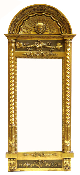 Spegel, förgyllt trä och pastellage, högklassigt arbete i empire av Johan Martin Berg, spegelmakare i Göteborg 1803-37, _16427a_8d9e6589b2783b6_lg.jpeg