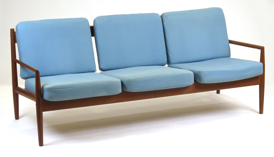Jalk, Grete för France & Sön, 1950-60-tal, soffa, teak med lösa, blå dynor_16544a_lg.jpeg