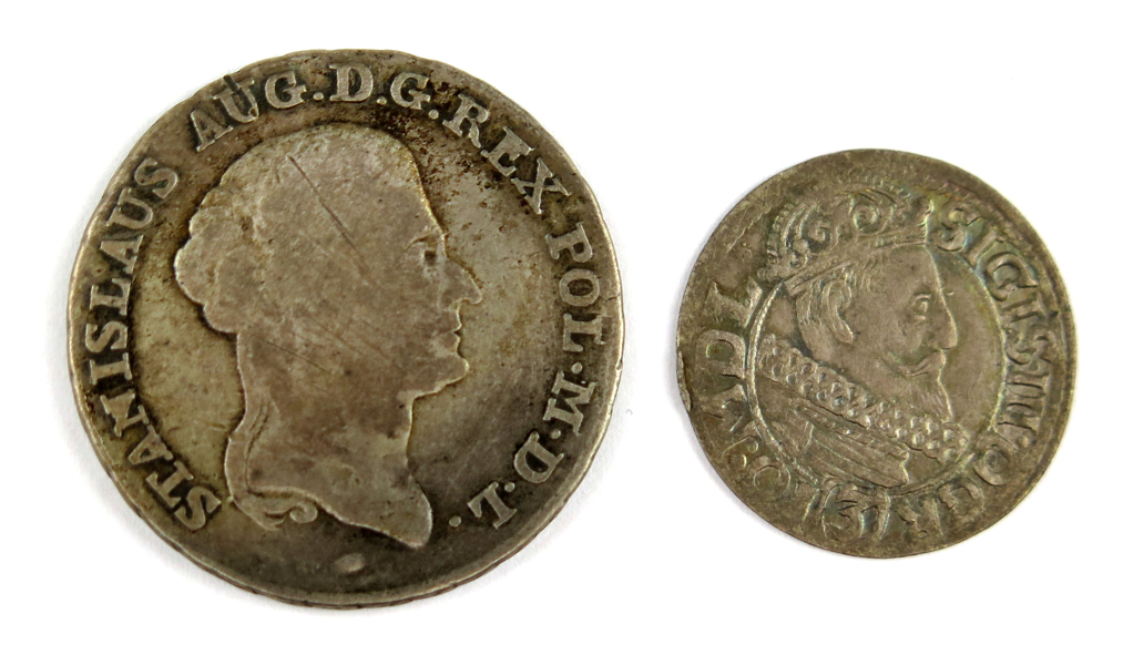 Silvermynt, 2 st, 1 Groschen Polen Sigismund III Vasa 1617 samt 8 Groschen Stanislaus Augustus 1789,_16642a_8d9f09c7e7e5994_lg.jpeg