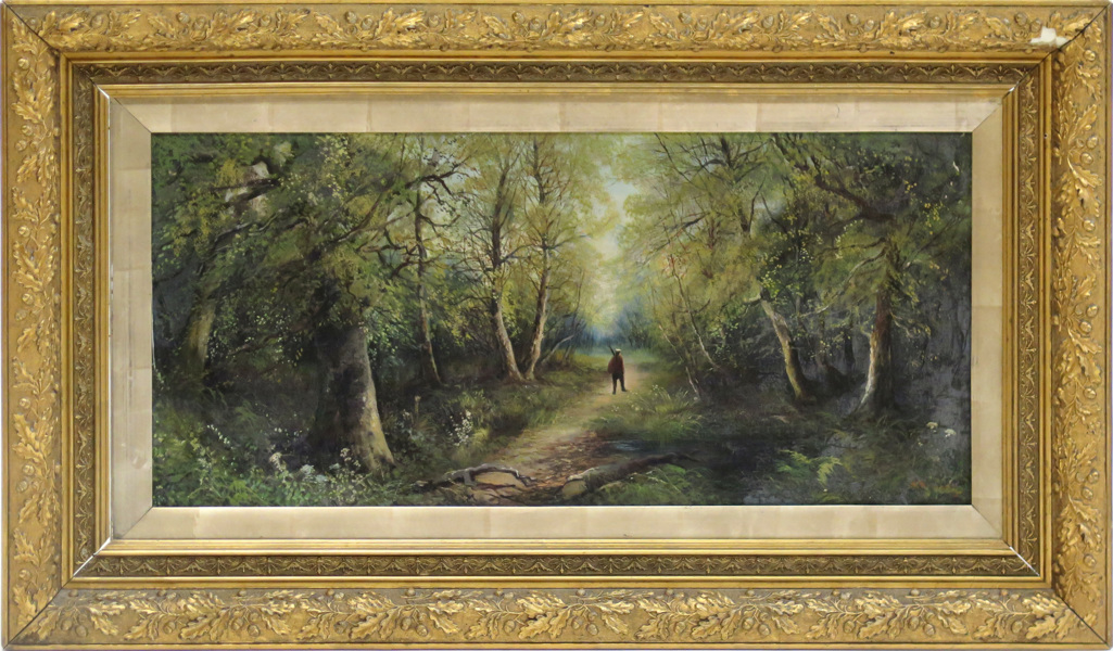 Williams, A, 1800-tal, olja, "Thró the Forest, Aerly Morn, Hants" (Hampshire), _16732a_lg.jpeg