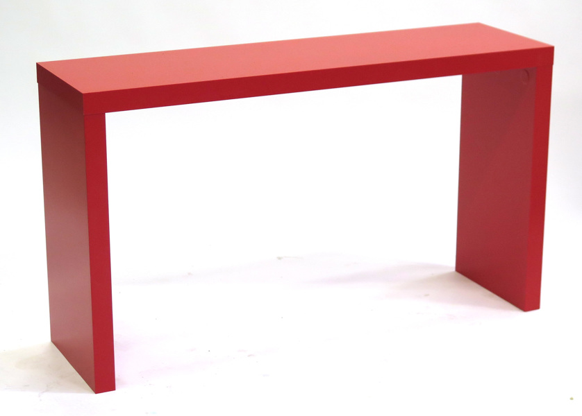 Sidebord, rödlackerad trä- och spånskiva, IKEA "Lack", _17061a_8d9f6ed81ee7cae_lg.jpeg