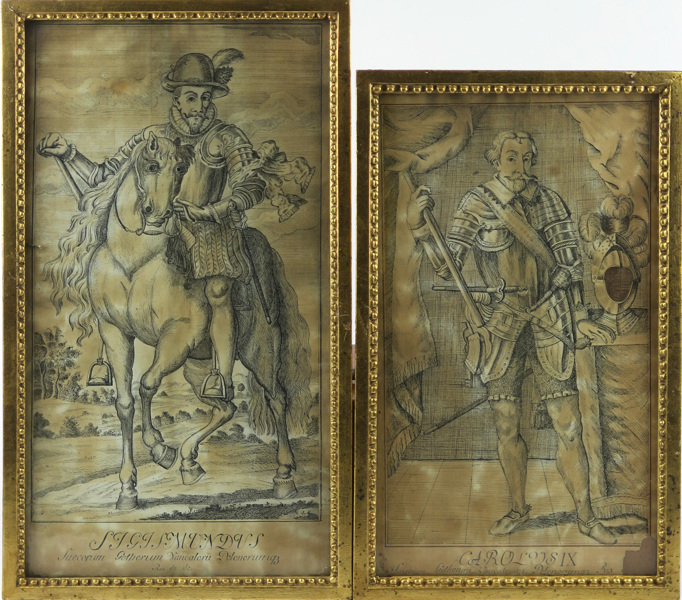 Okänd konstnär, 1700-tal, tuschteckningar, 2 st, Sigismund respektive Karl IX, _17377a_8da06a03e90aafa_lg.jpeg