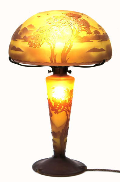 Bordslampa, glas med metallmontage, La Rochère, 1900-talets 1 hälft, _17969a_8da164a5209b458_lg.jpeg
