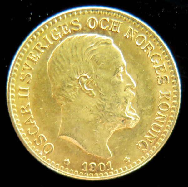 Guldmynt, 10 kronor, Oskar II 1901, guldhalt 900/1000, 4,48 gr, _18063a_8da1898844d4300_lg.jpeg