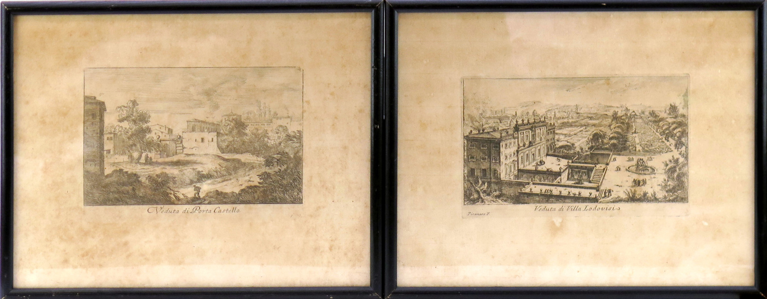 Piranesi, Giovanni Battista, kopparstick 1 par, ur "Varie Vedute di Roma Antica, e Moderna", Rom omkring 1748, _18207a_8da1d4263ae816c_lg.jpeg