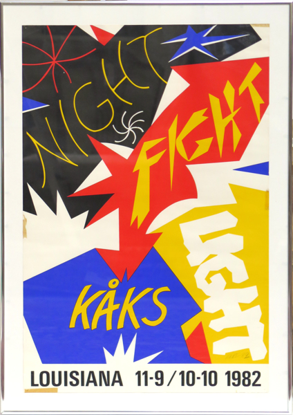 Kåks, Olle, utställningsaffisch, litograferad, "Night Fight Louisiana 82",_18584a_8da2371d5a81870_lg.jpeg