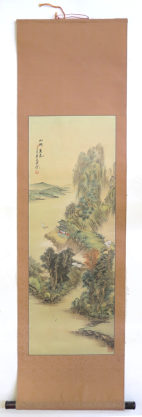 Okänd kinesisk konstnär, bildrulle, akvarell på papper, flodlandskap, _18597a_8da237c0b484862_lg.jpeg
