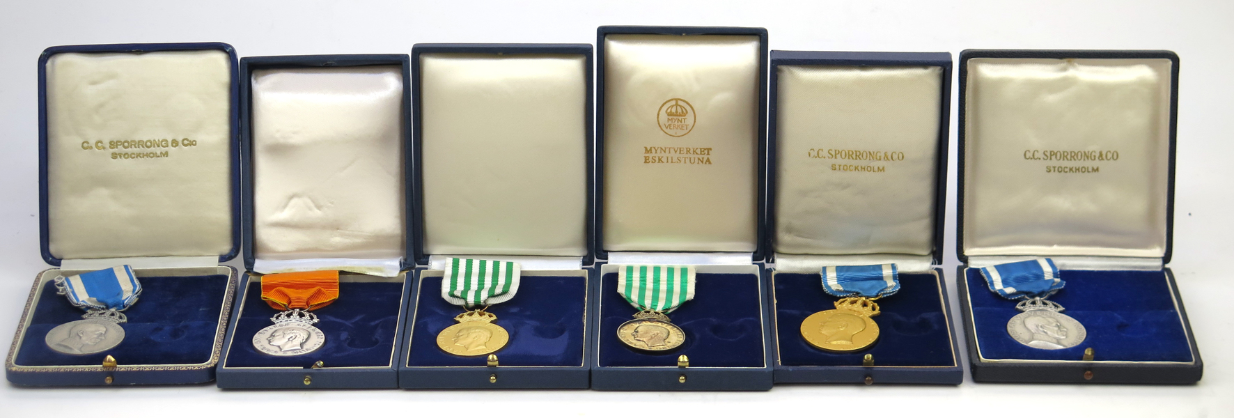 Kungliga medaljer, 6 st, silver, Gustav V - Carl XVI Gustaf, _18647a_8da23a83ff3f0c8_lg.jpeg