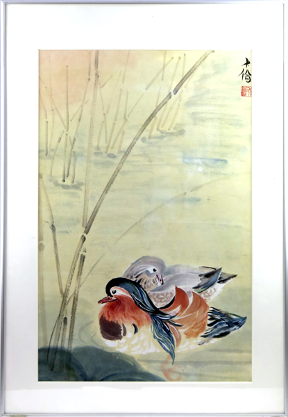 Okänd kinesisk konstnär, akvarell med täckvitt, mandarinänder, _18661a_8da23ba54c15f94_lg.jpeg