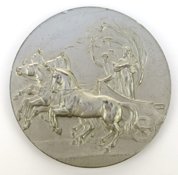 Medalj, vitmetall, deltagar/arrangörsmedalj Olympiska Spelen Stockholm 1912, _18852a_lg.jpeg