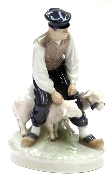 Thomsen, Christian för Royal Copenhagen, figurin, porslin, pojke med lamm, modellnr 627, _1974a_8d84913dc6eff50_lg.jpeg