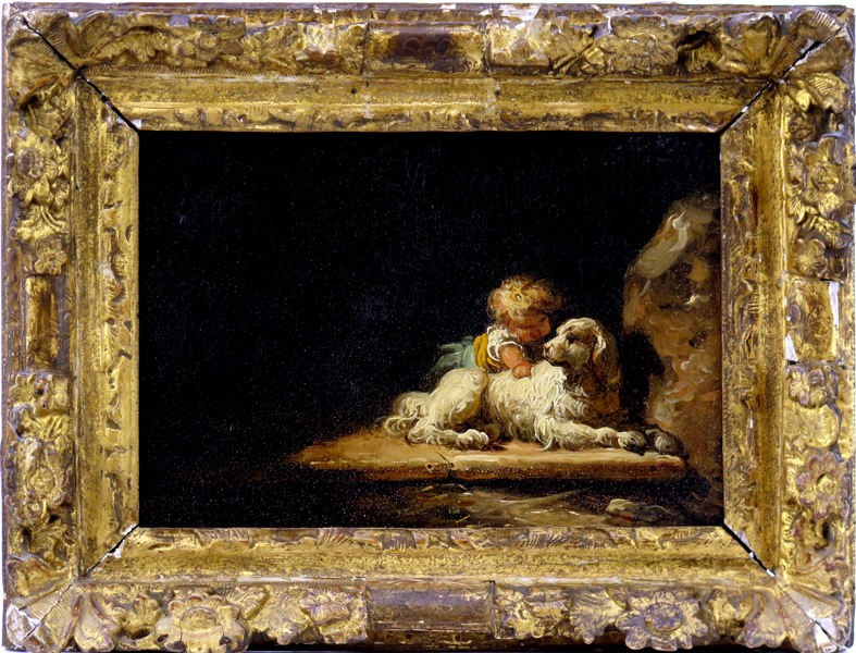 Okänd konstnär, 17-1800-tal, olja, pojke med hund, _20507a_8da68a24ccaefad_lg.jpeg