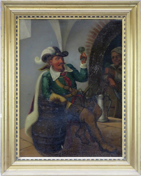 Hützen, Vilhelm, olja, 1800-talets mitt, soldat i vinkällare, _20528a_lg.jpeg