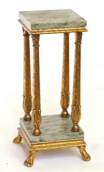 Piedestal, bronserat trä och stuck med dubbla skivor i Kolmårdsmarmor, _21021a_8da709a93bdb61a_lg.jpeg