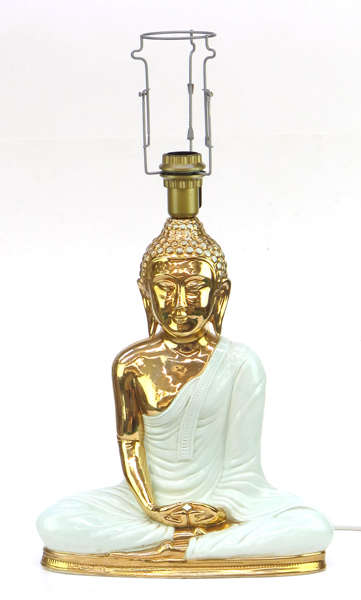 Okänd designer, bordslampa, delvis förgyllt porslin, sittande Buddha, _21174a_8da75f85748cc68_lg.jpeg
