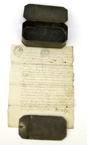 Tobaksdosa med lönnfack, mässing, Frankrike, sekelskiftet 1800, avlångt oktogonal, _21296a_lg.jpeg