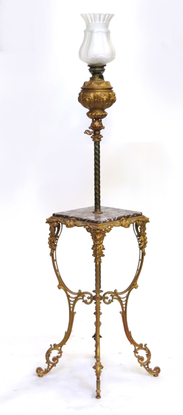 Golvfotogenlampa, förgylld metall och mässing med brokig marmorskiva, 1800-talets slut, _21508a_lg.jpeg