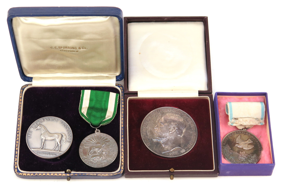 Medaljer, 4 st, silver, djurskydd, total vikt cirka 160 gram, _21847a_8da8688a34a1e47_lg.jpeg