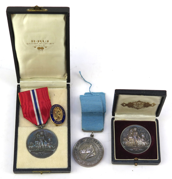 Medaljer, 3 st silver, Norge och Finland, djurskydd, _21848a_8da8688b8d051a1_lg.jpeg