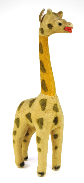 Okänd tillverkare, leksak, plysch, 1900-talets mitt, stående giraff, _21928a_lg.jpeg