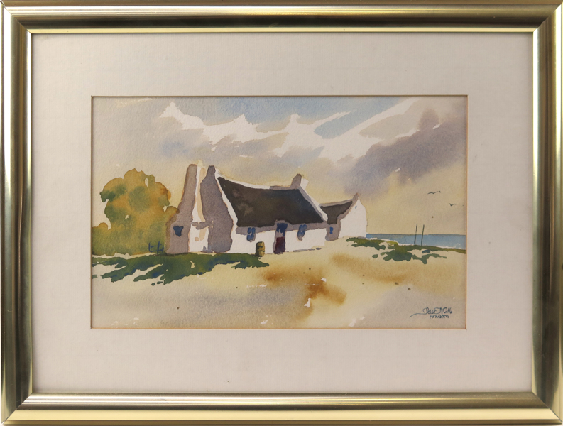 Mills, Peter, akvarell, gård vid kusten, motiv från Arniston, Sydafrika, _22511a_8da9b00520989eb_lg.jpeg