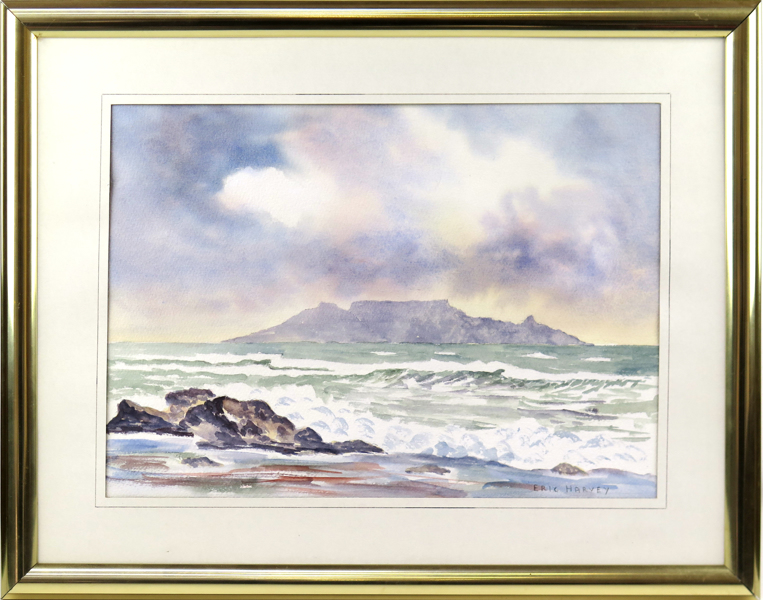Harvey, Eric, akvarell, Sydafrikansk havsvy med Taffelberget i fonden, _22519a_8da9b0b7c491537_lg.jpeg