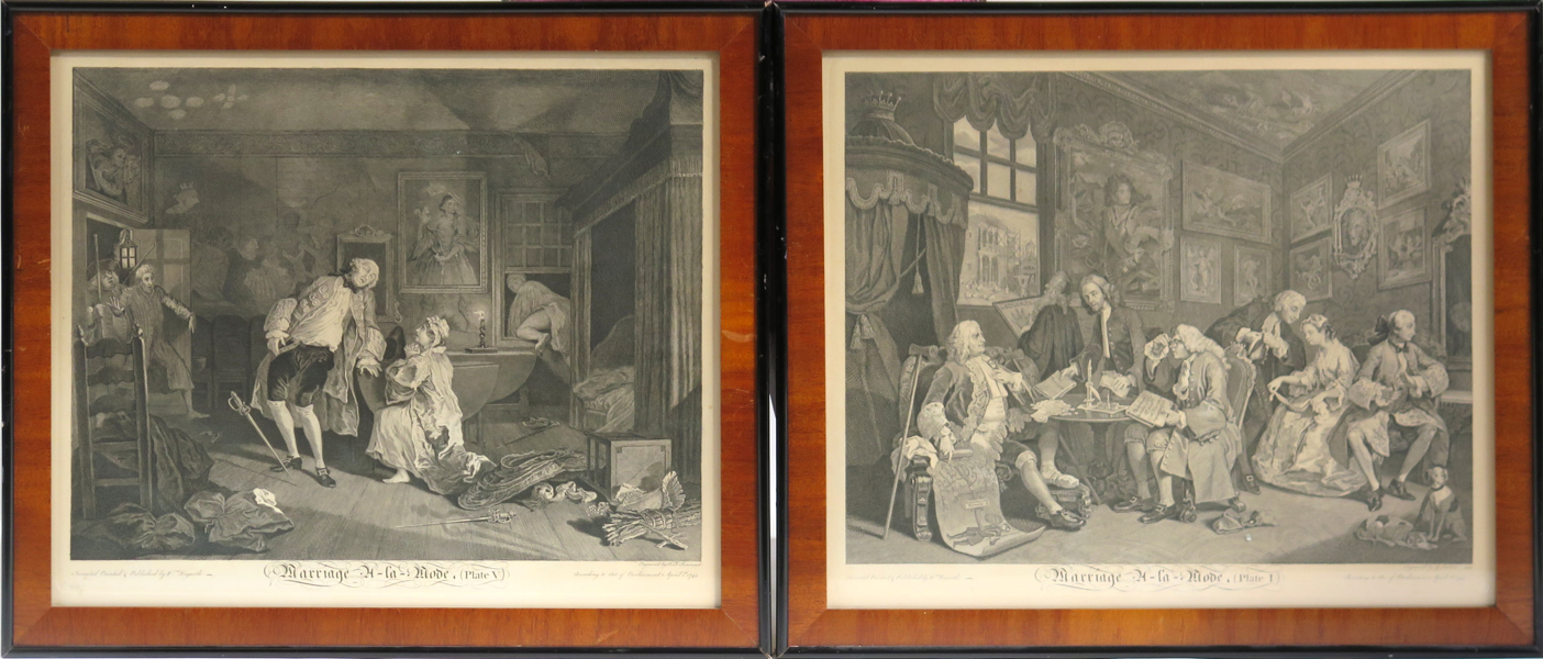 Hogarth, William, kopparstick, 2 st, plate 1 och 5 ur "Marriage À-la-Mode" 1745, _22798a_8daaab414defe4e_lg.jpeg