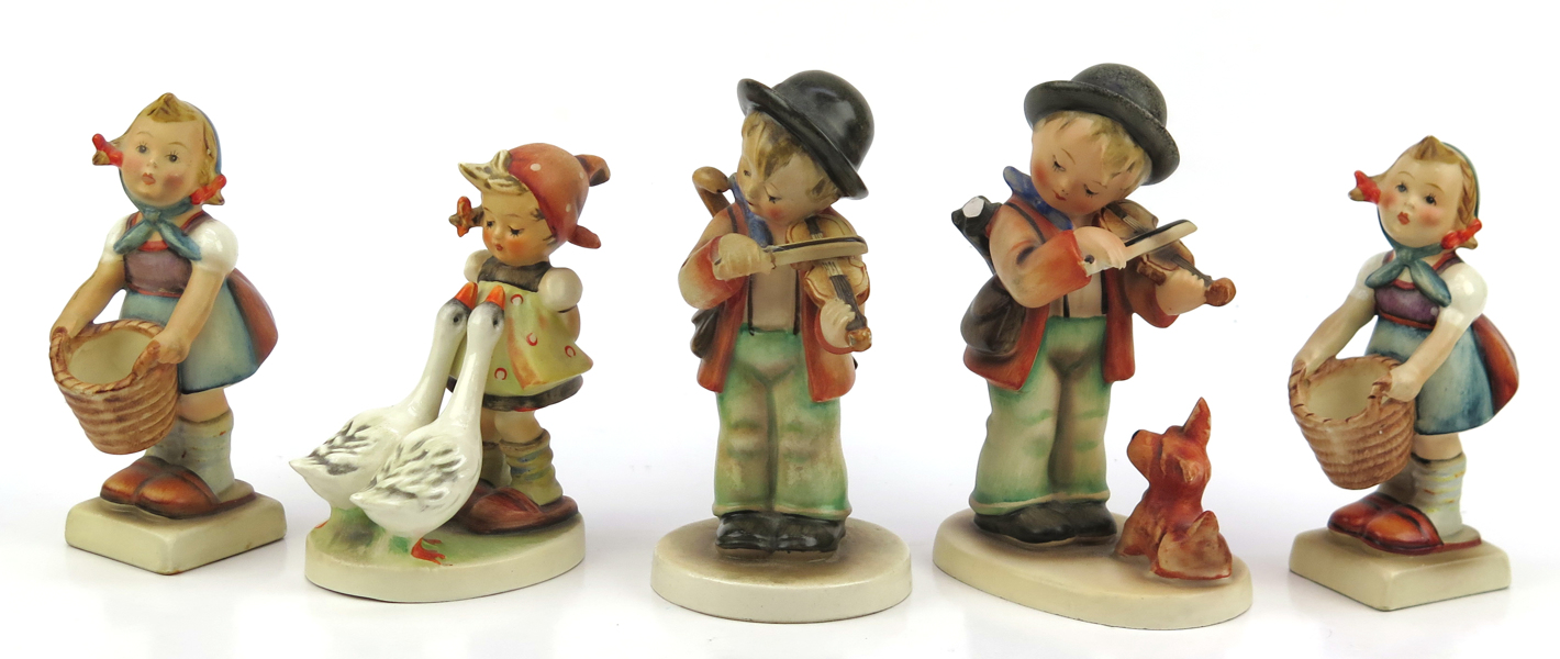 Hummel, Maria för Wilhelm Goebel, figuriner 5 st, glaserat flintgods, _22993a_8dab0211edb620f_lg.jpeg